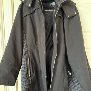 Elegant Black Quilted Pea Coat
